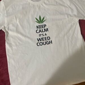 White Short Sleeve Graphic Tee with Green Design